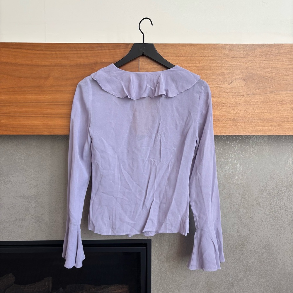 Reformation Lavender Ruffle Blouse - Picture 11 of 15